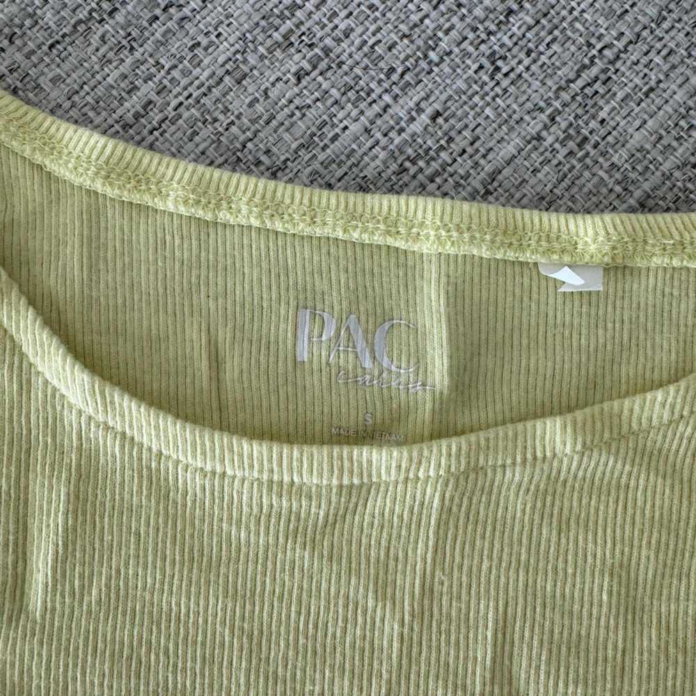 Pacsun Ribbed yellow Tank Top - Picture 2 of 2